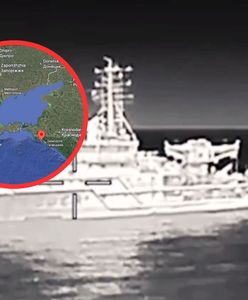 Atak dronów na Morzu Czarnym. Nagranie z uderzenia w rosyjski statek