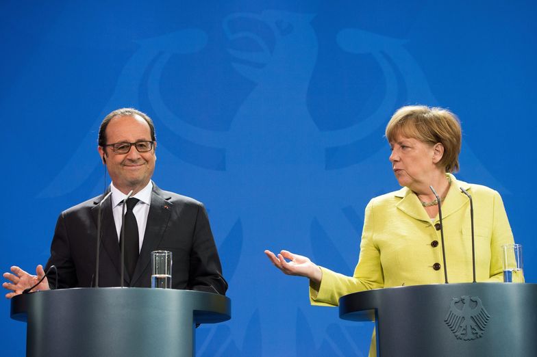 prezydent Francji Francois Hollande<br> i kanclerz Angela Merkel