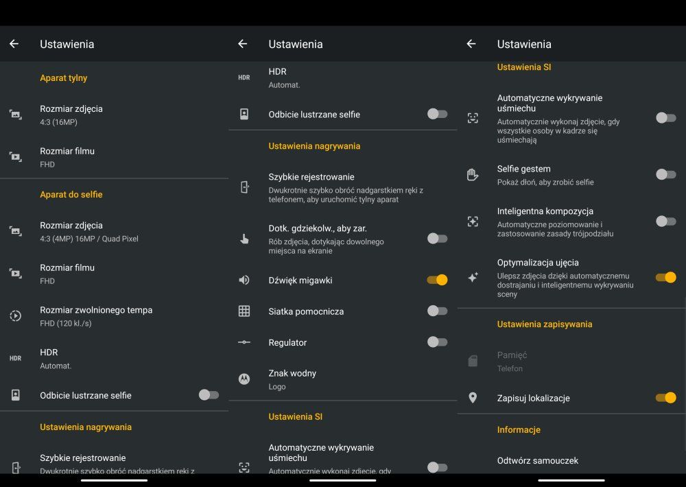 Motorola Moto G8 Power menu aparatu