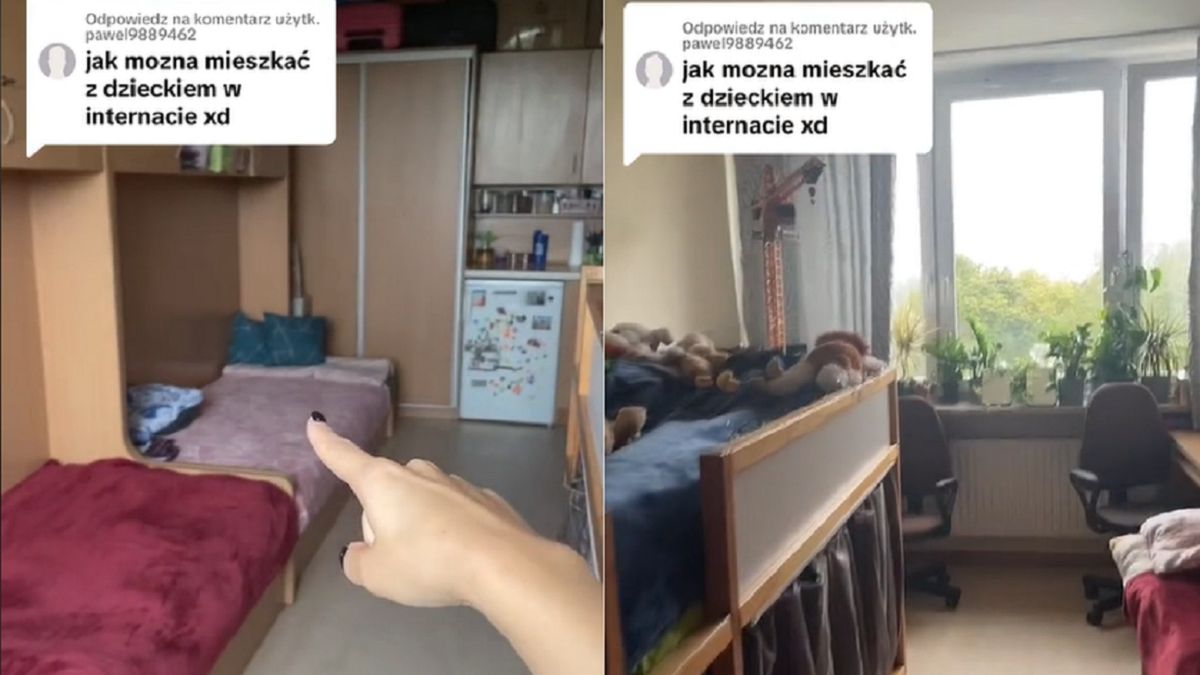 Mieszka z synem w akademiku.