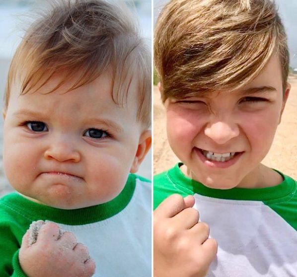 Chłopiec po 10 latach od zrobienia zdjęcia