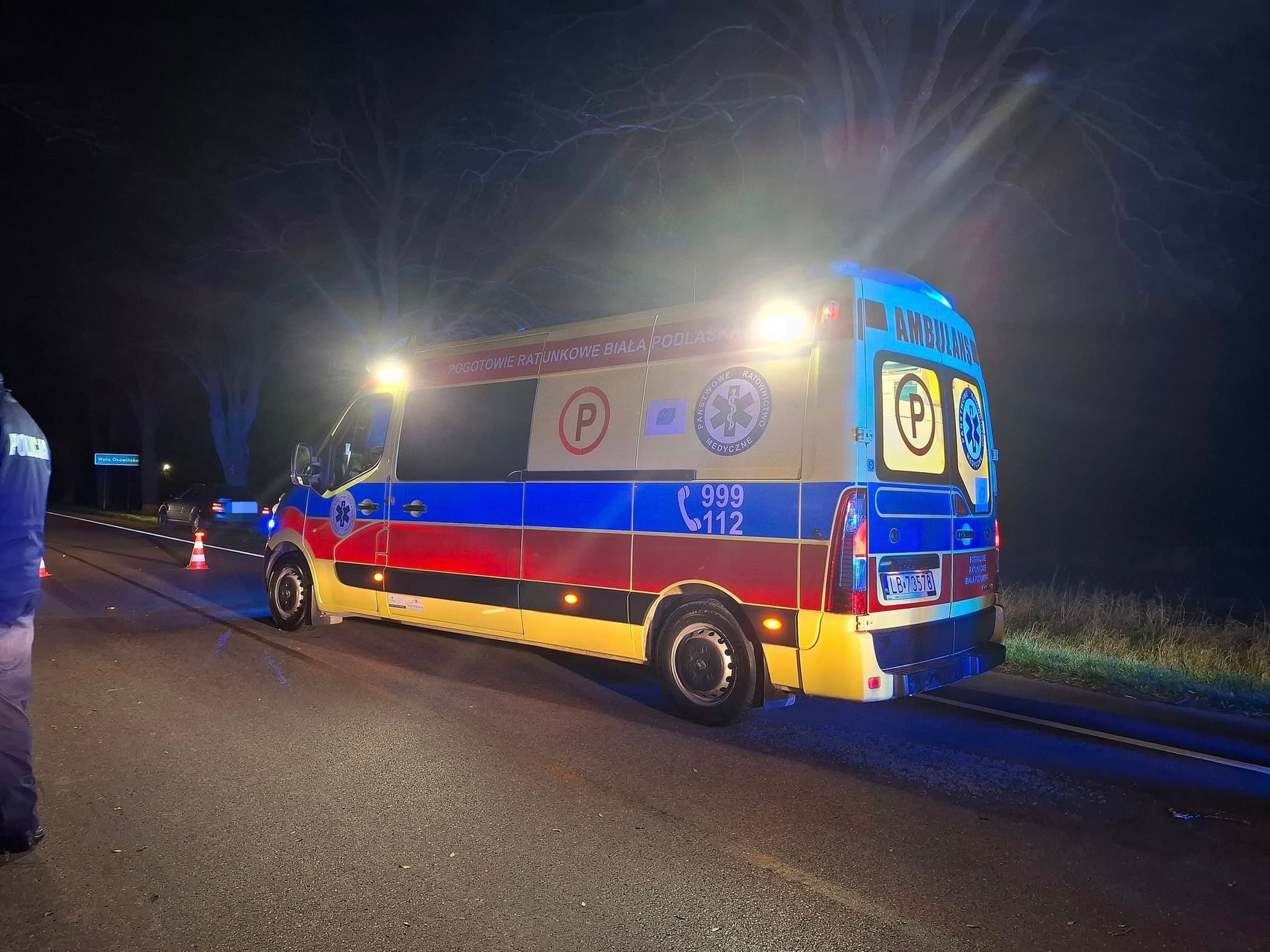 Wypadek na lokalnej drodze w powiecie radzyńskim. Opel uderzył w drzewo