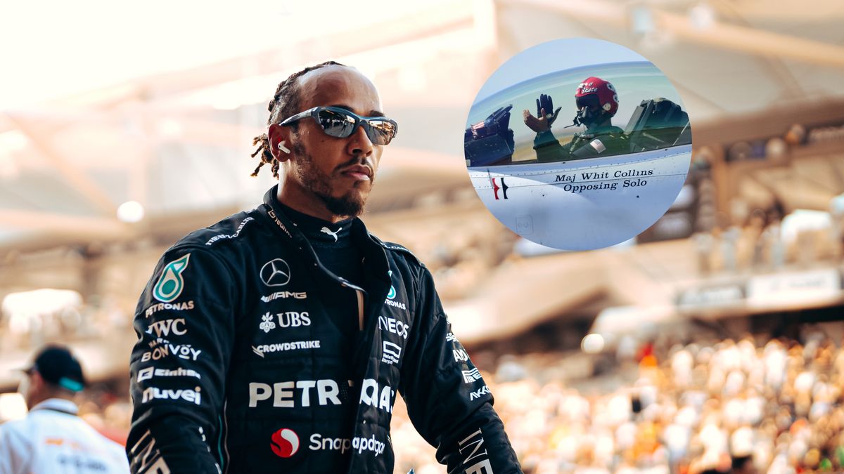 Lewis Hamilton, w kółku myśliwiec F-16
