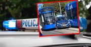 Chciała wyprzedzić tramwaj. Sparaliżowała ruch w centrum Krakowa