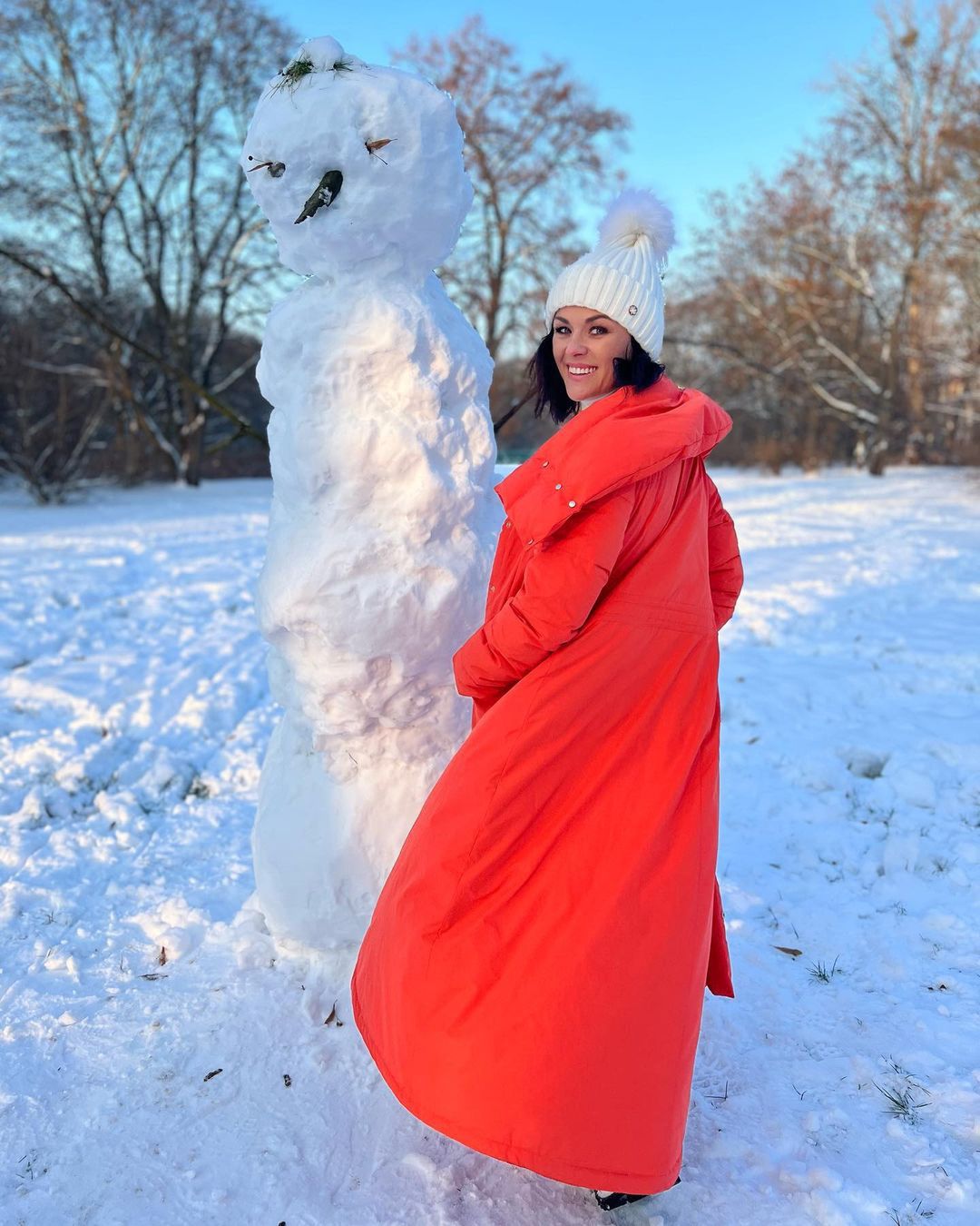 Katarzyna Cichopek w zimowym płaszczu