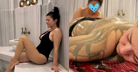 Nieumalowana Katarzyna Cichopek odpręża się w łaźni tureckiej, eksponując głęboki dekolt (FOTO)