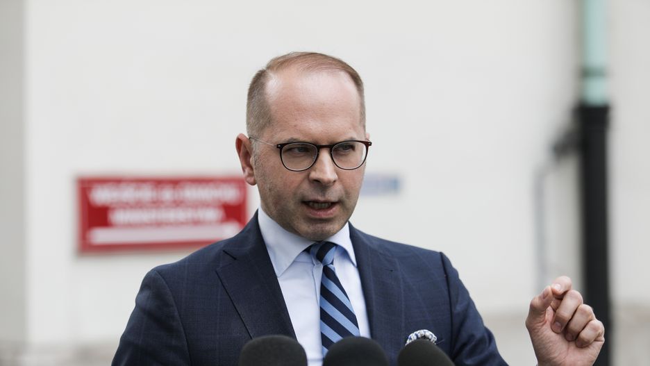 Warszawa,15.06.2020.Konferencja prasowa Michala Szczerby I Dariusza Jonskiego dotyczaca umowy na zakup respiratorow przez Ministerstwo Zdrowia. N/z Michal Szczerba.