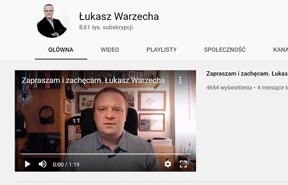 Łukasz Warzecha uruchomił system wsparcia jego kanału na YouTube. Od 9,99 do 59,99 zł miesięcznie