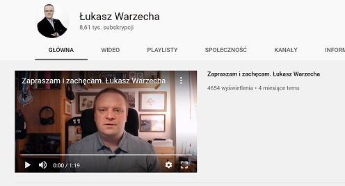Łukasz Warzecha uruchomił system wsparcia jego kanału na YouTube. Od 9,99 do 59,99 zł miesięcznie