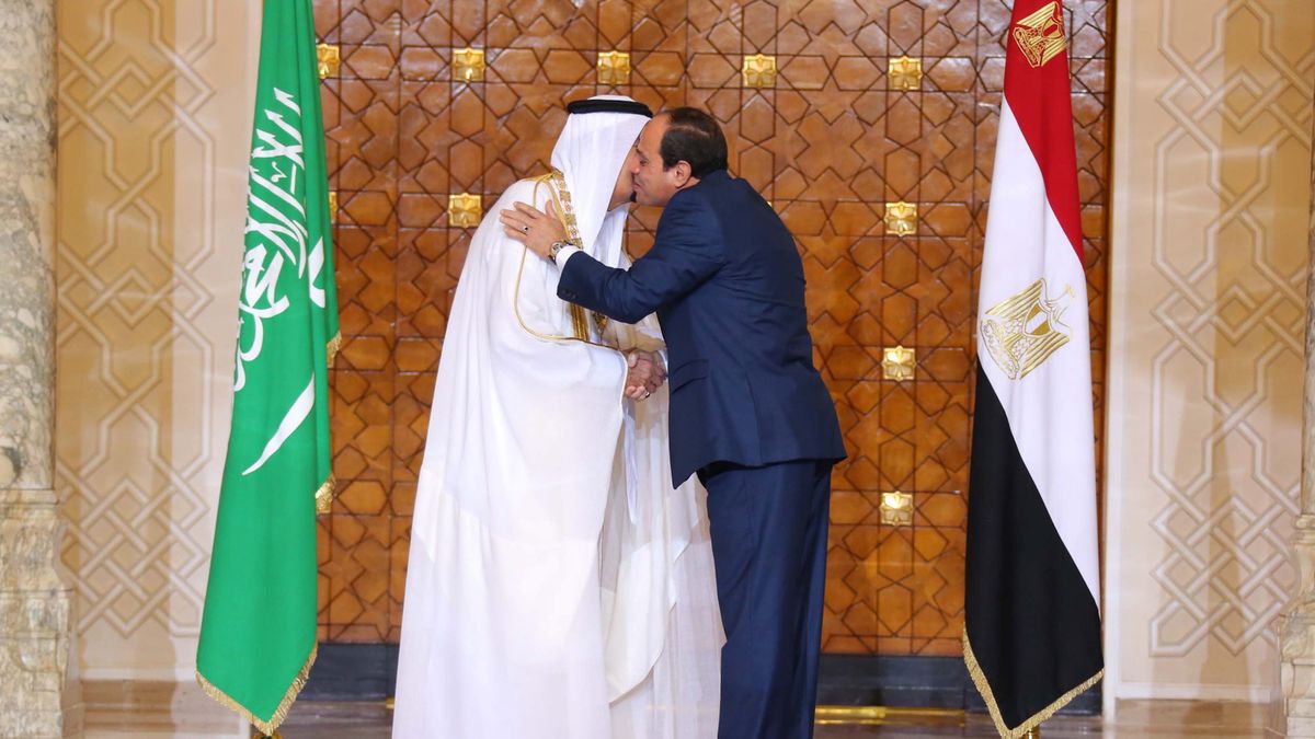 Król Arabii Saudyjskiej z prezydentem Egiptu