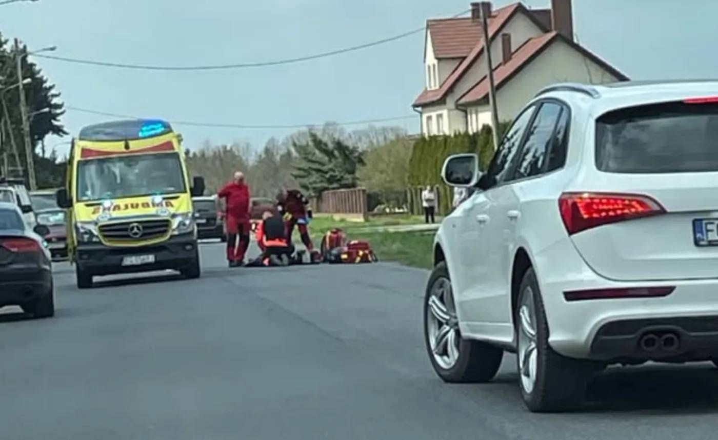 Wypadek z udziałem motocyklisty