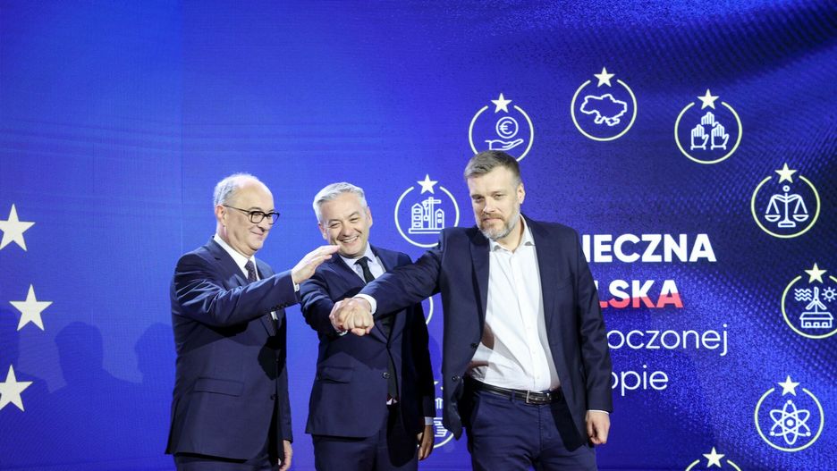 Konwencja programowa Lewicy. Włodzimierz Czarzasty, Robert Biedroń, Adrian Zandberg