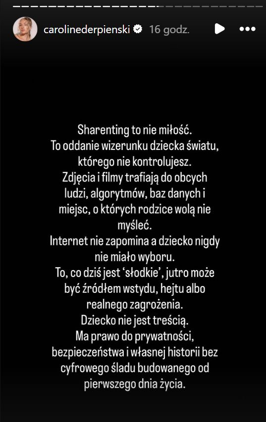 Caroline Derpienski o sharentingu