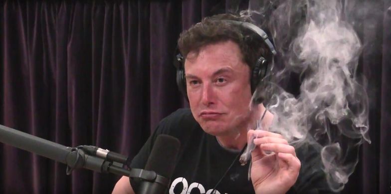 Musk pali marihuanę w internetowym show