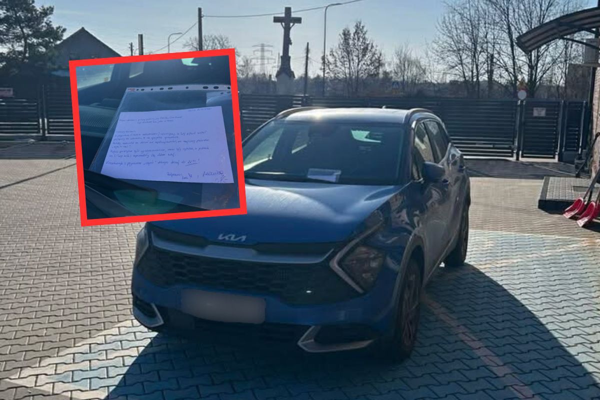 Tak zaparkował ksiądz. Karteczka za wycieraczką. "Czas do 21:00"
