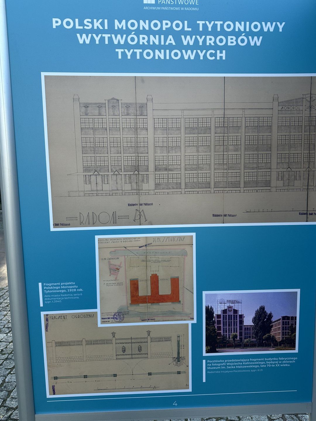Projekty budynków Polskiego Monopolu Tytoniowego przy ulicy Wierzbickiej.