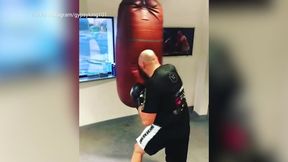 #dziejesiewsporcie: Tyson Fury trenował na worku i nagle... Zobacz, co tam się wydarzyło!