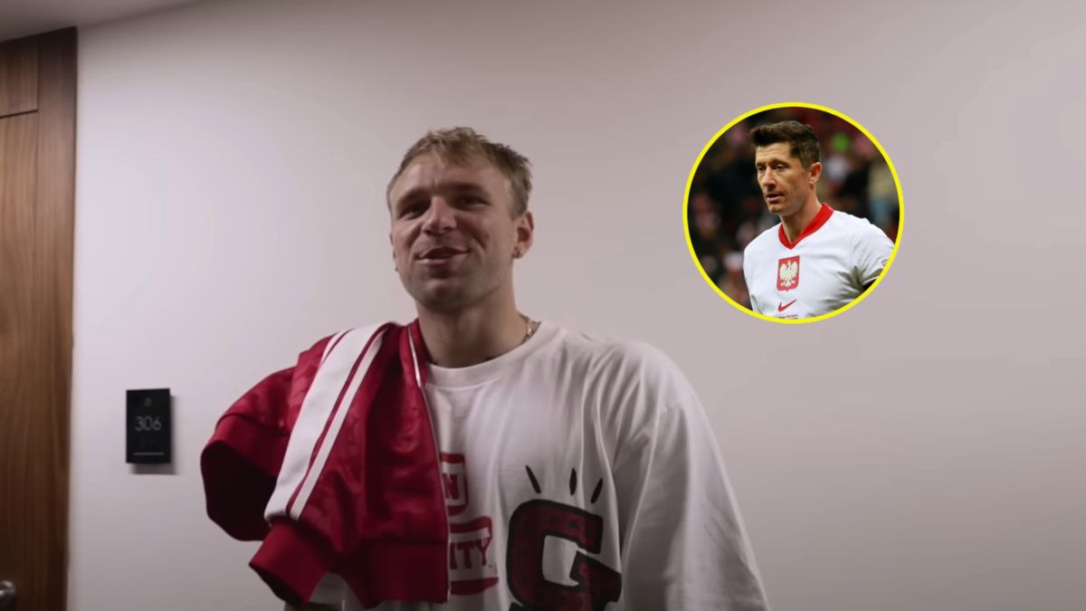 WP SportoweFakty / Na zdjęciu: Tymoteusz Puchacz (Youtube/Łączy nas piłka), w kółku: Robert Lewandowski (WP SportoweFakty)