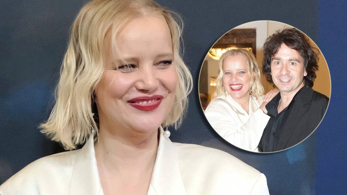 Joanna Kulig z mężem na ściance