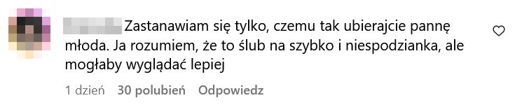 Widzowie krytykują stroje Tadeusza i Jagody na ślubie