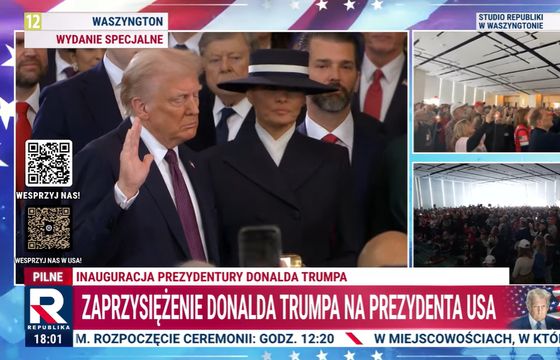 Gdzie widzowie oglądali inaugurację Trumpa? Republika minimalnie przed TVN24