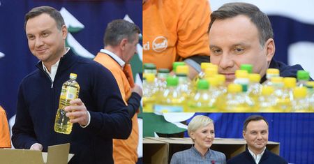 Andrzej i Agata Duda pakują paczki na święta (ZDJĘCIA)