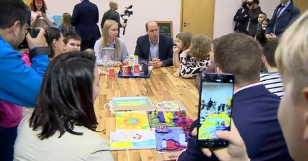 Książę William odwiedził w Warszawie ośrodek dla uchodźców z Ukrainy