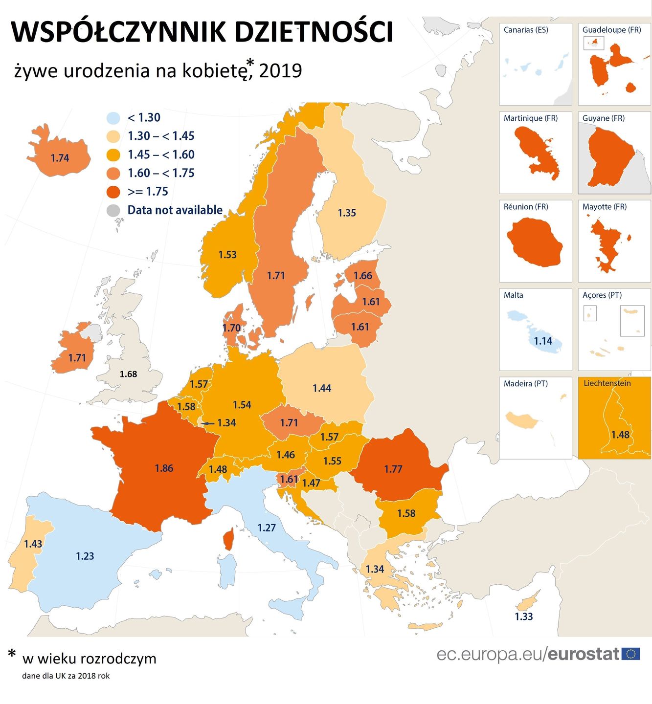 Współczynnik dzietności w UK