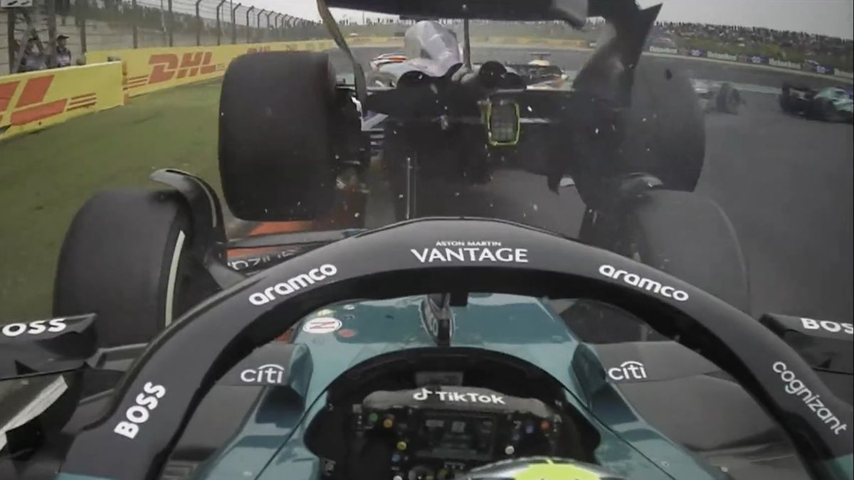 Twitter / Formula 1 / Na zdjęciu: kolizja Lance'a Strolla z Danielem Ricciardo