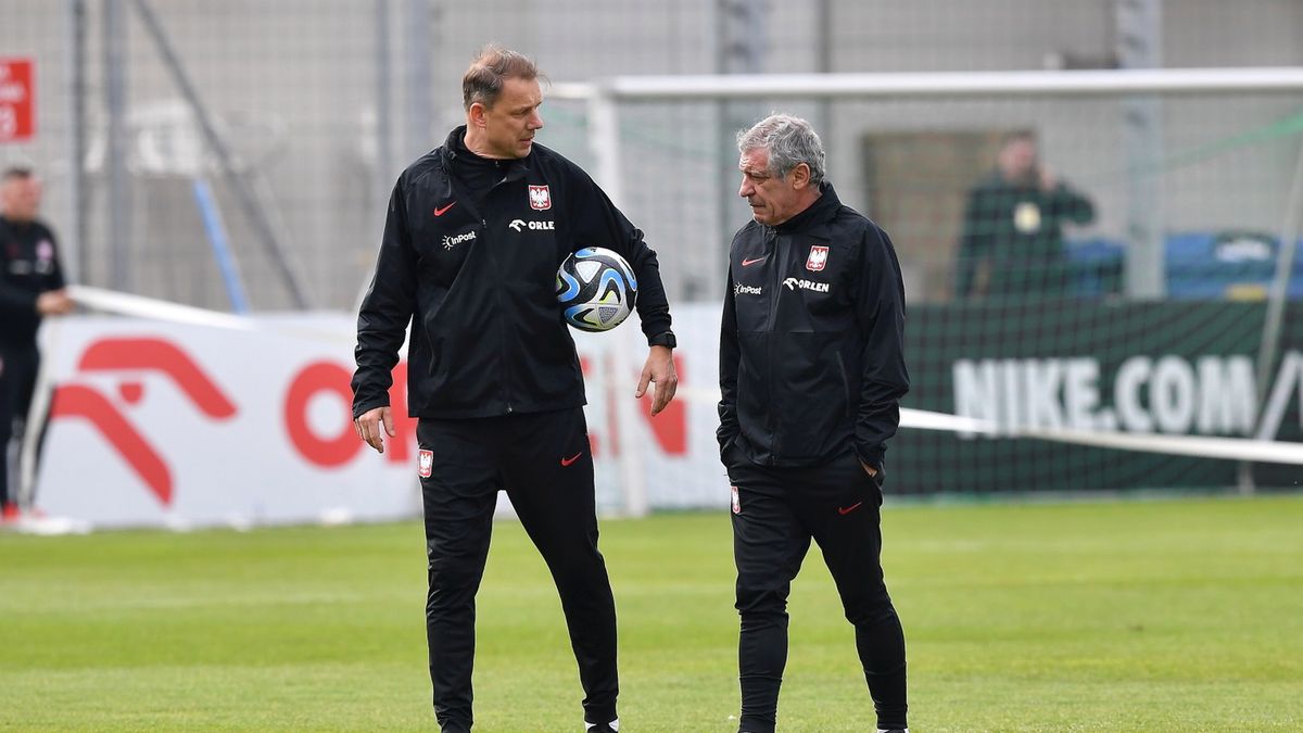 PAP/EPA / Piotr Nowak / Na zdjęciu: Grzegorz Mielcarski oraz Ferndando Santos