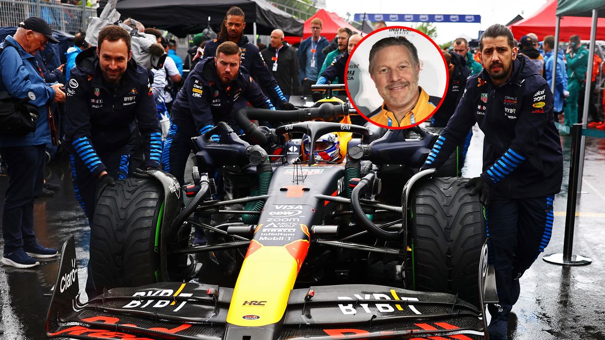 Zdjęcie okładkowe artykułu: Materiały prasowe / Red Bull / McLaren / Na zdjęciu: bolid Maxa Verstappena, w kółku Zak Brown
