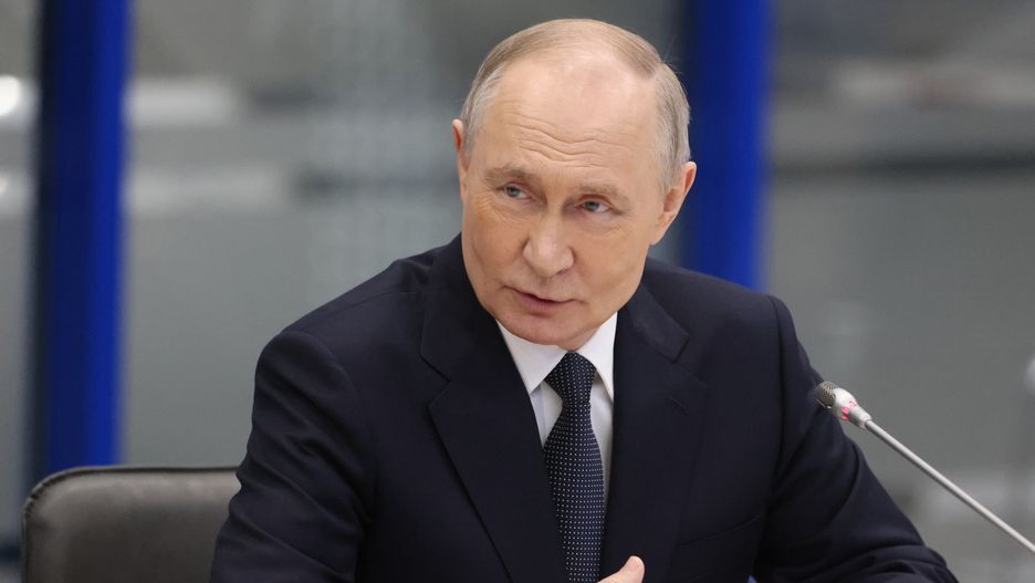 MURMANSK, RUSSIA - MARCH 26 (RUSSIA OUT) Russian President Vladimir Putin seen while visiting a military base of nuclear fleet, March 26, 2025, in Murmansk, Russia. Putin is having a one-day trip to Murmansk. (Photo by Contributor/Getty Images)