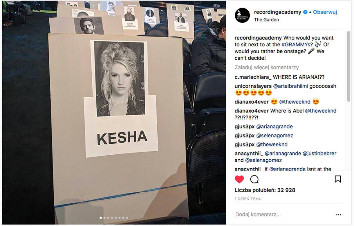 Grammy 2018: jak zostały usadzone gwiazdy?