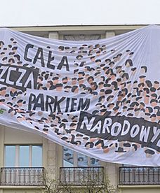 Protest na budynku ministerstwa środowiska