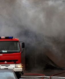 Pożar stolarni w Szczecinie