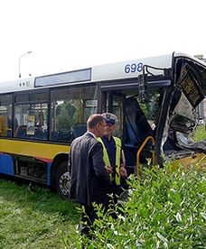 Wypadek autobusu w Płocku