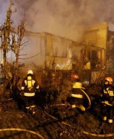 Pożar pustostanu w podwarszawskich Markach