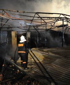 Pożar targowiska w Osinowie Dolnym