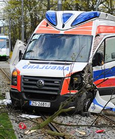 Wypadek karetki w Szczecinie
