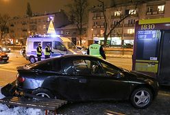 Pijany kierowca wjechał w przystanek w Warszawie