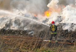 Pożar wysypiska śmieci w Leśnie Górnym