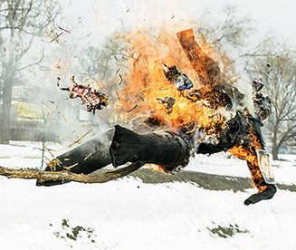 Spalili marzannę z podobizną Tuska