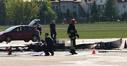Wypadek awionetki w Warszawie na lotnisku Bemowo