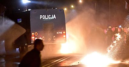 Starcia chuliganów z policją w Knurowie