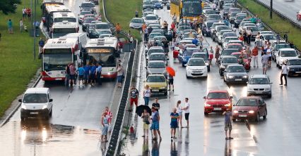 Skutki burzy. W Sosnowcu zalało trasę S86
