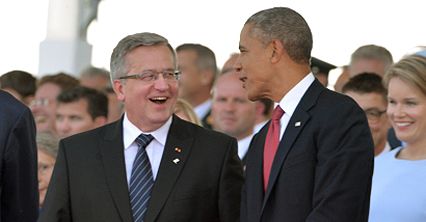 Bronisław Komorowski podczas obchodów D-Day