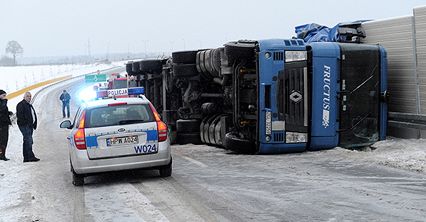 Wypadek tira w Zachodniopomorskiem