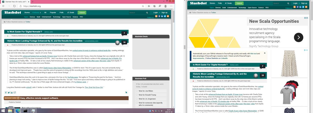 Slashdot bez reklam i analizatorów jest całkiem sympatyczny