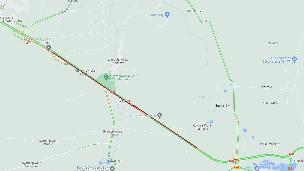 Ciężarówka przewróciła się na drodze ekspresowej S12