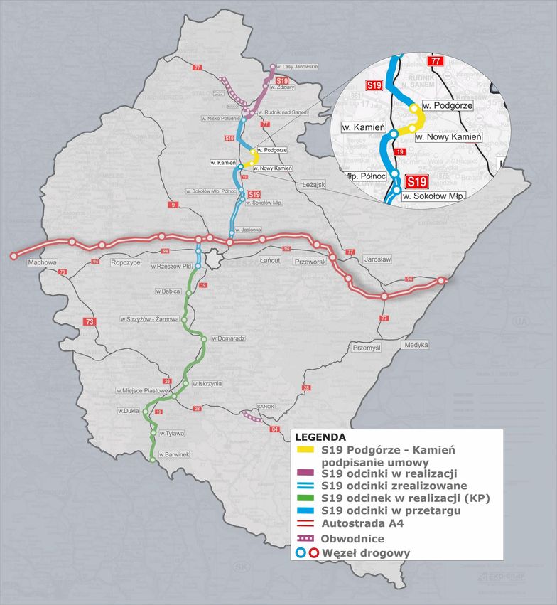 Budowa odcinka S19 od węzła Podgórze do węzła Kamień kosztować będzie 333,5 mln zł